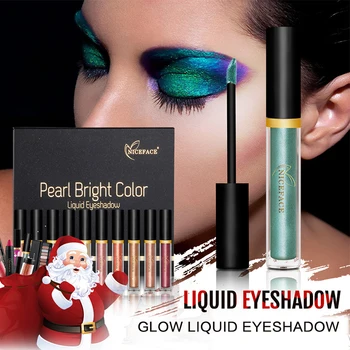 

17 Pcs/Kit Glitter Eyeshadow Shimmer Christmas Gift Eyes Liquid Eyeshadow Primer Highlighter 17 Color Mineral Powder Makeup