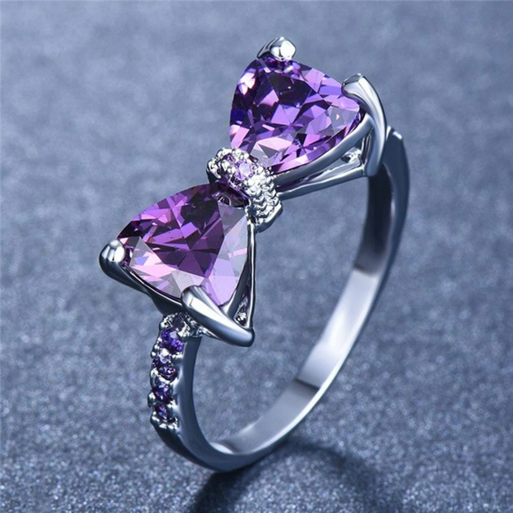 卸売ヨーロッパファッション女性男性パーティー結婚式婚約パーティーちょうギフト紫色のリングホット Rings Aliexpress