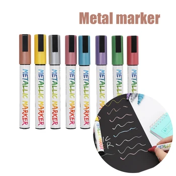 

8 Colors/Set 6mm Erasable Liquid Chalk Marker Graffiti Oily Metallic Marker Pen for LED Writing Board Liquid Chalk Highlighter