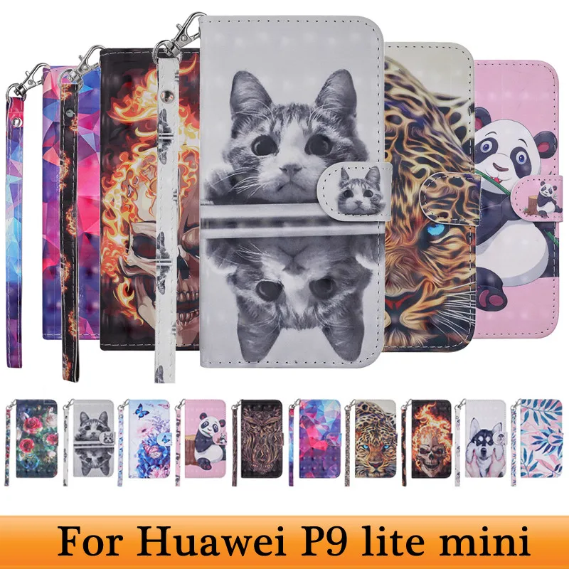 Для Huawei P9 Lite Mini чехол для телефона P9Lite мини Чехол Флип PU кожаный бумажник книжка