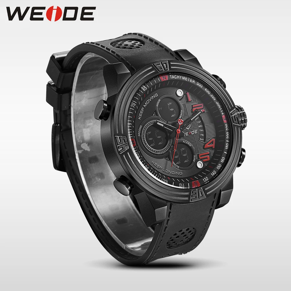 

WEIDE New Men Quartz Casual Watch Army Military Sports Watch Waterproof Back Light Men Watches alarm Clock business men watches