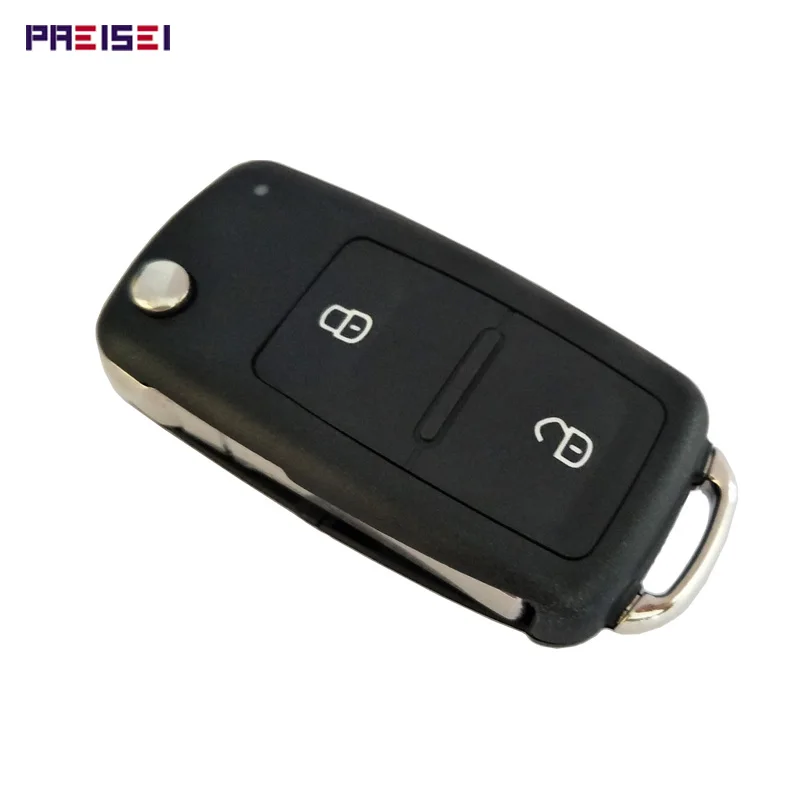 PREISEI 10pieces/lot new 2 Buttons car remote flip key case replacement