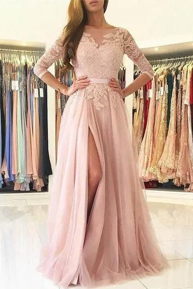 dusty rose evening gowns