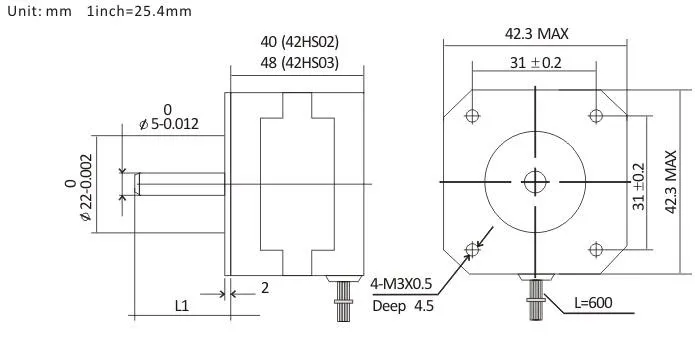 42HS Sereis motor drawing
