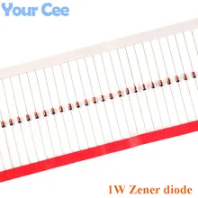 100 шт. 1 Вт зенеровский диод DO-41 56 в 47 в 33 в 30 в 24 в 20 в 18 в 16 В 15 в 13 в 12 В 10 в 11 в 9,1 В 8,2 В 7,5 V 6,2 V 5,6 V 4,7 V 3,9 V 3,3 V