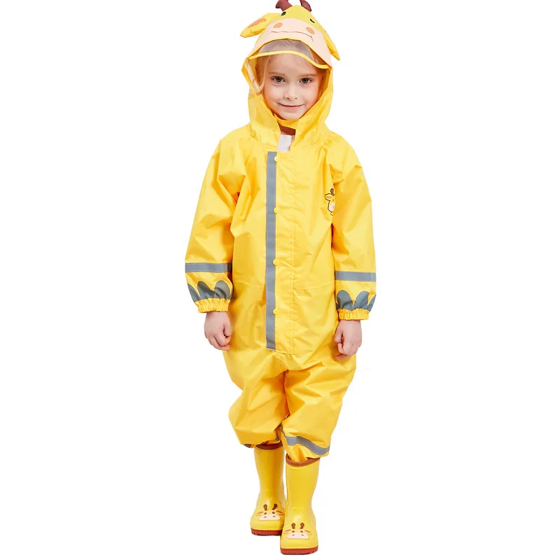 Kocotree/детский желтый дождевик с жирафом; Детский комбинезон; дождевик для маленьких мальчиков и девочек; комплекты водонепроницаемой одежды для детей