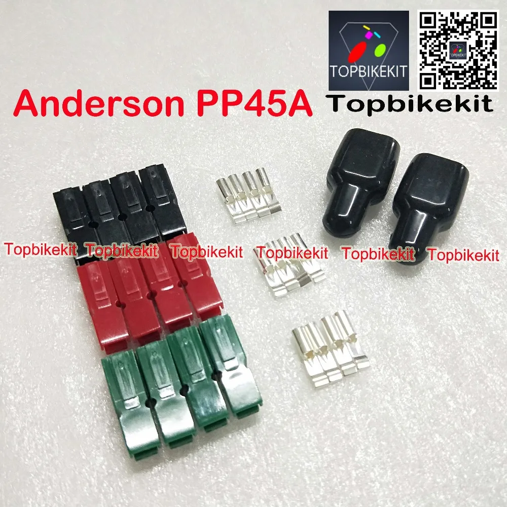 Cheap For Anderson 45A Powerp Power Connector Plug Red Black Green for Ebike Golf Car Ebike charger 2