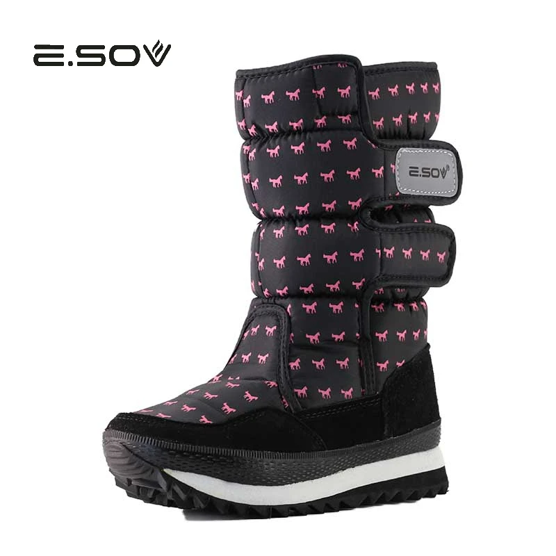New Waterproof Non-slip Snow Boots Female 2017 New Lovely Print Women