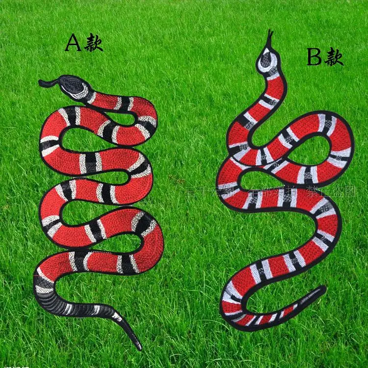 

Precision Work Embroidery Flower Snake Embroidery Snake Patch, Safflower Applique Large Python Patch