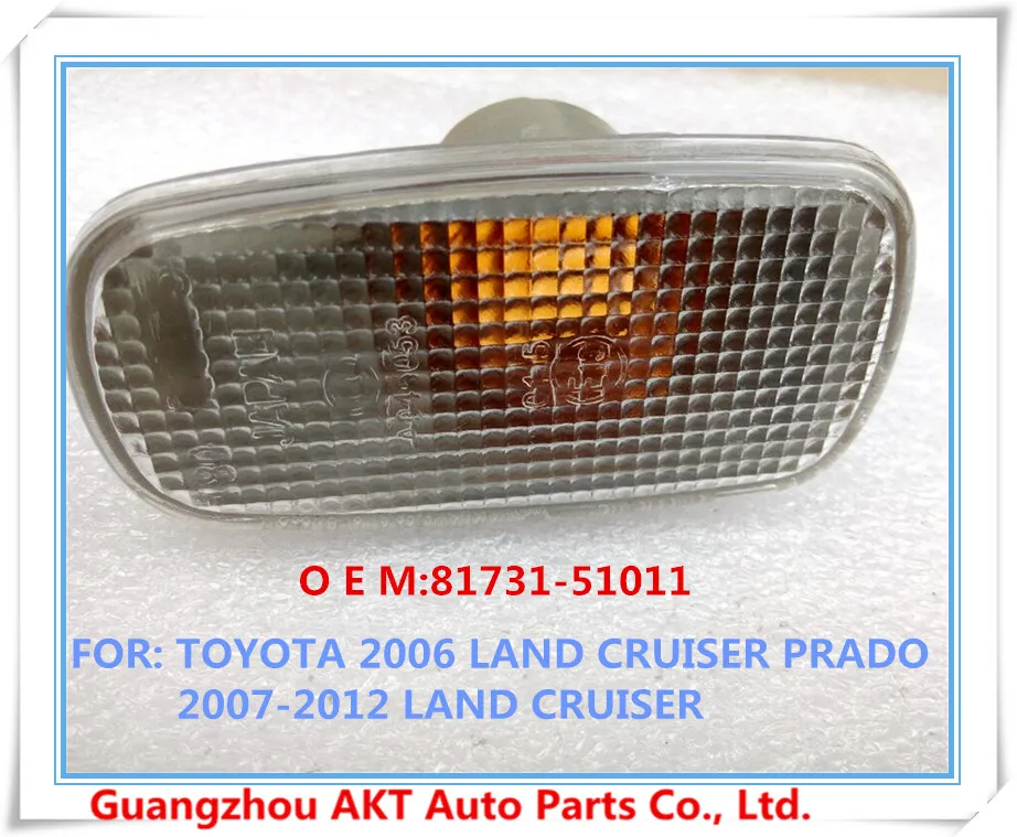 

Side turn signals left and right FOR: TOYOTA 2006 LAND CRUISER PRADO 2007-2012 LAND CRUISER OEM:81731-51011