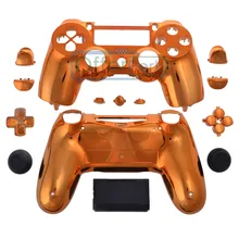 Индивидуальные полный корпус кнопки из ракушек наборы для PS4 контроллер Хром Оранжевый JDM-010 JDM-020