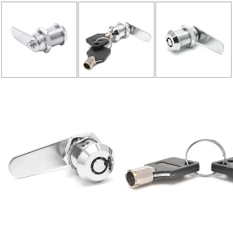 Drawer Tubular Cam Lock For Door Mailbox Cabinet Cupboard w/2 Keys 16-30mm