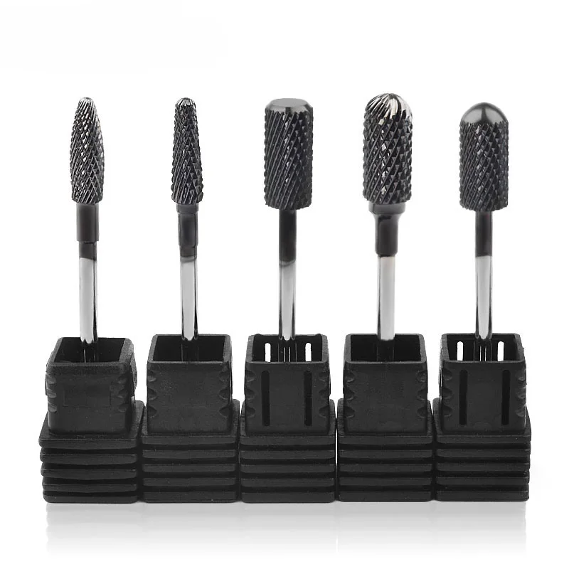 

1PC Carbide Nail Drill Bit Black Titanium Coated Machine for Manicure Apparatus Pedicure Accessories Milling Cutter Nail Tools
