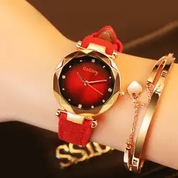 Для женщин часы Gogoey Лидирующий бренд для женщин часы Роскошные хрустальные модные кожаные женские наручные часы Saat reloj mujer