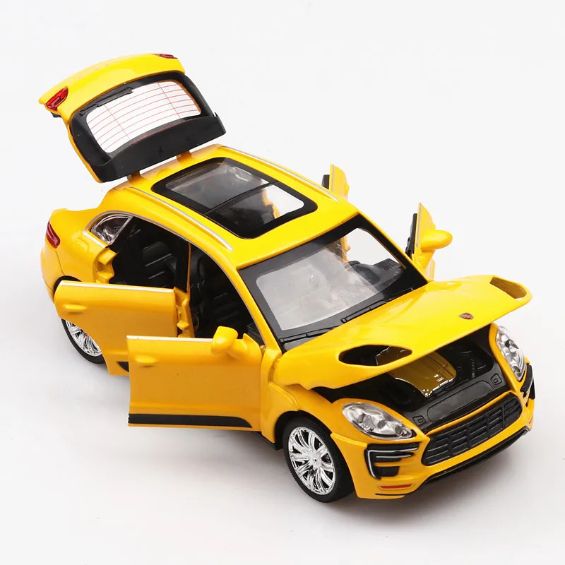 

1:32 Porsche macan alloy car model simulation off-road vehicle model sound and light door pull back car boy toy car gift