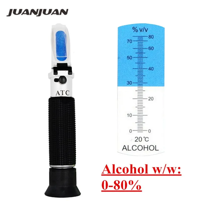 

New Wine concentration detector of liquor tester refractometer 0-80% alcoholo meter oenometer 38% off