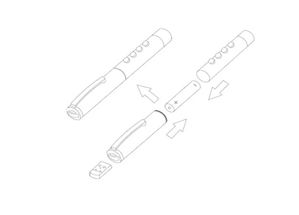 Пульт дистанционного управления PPT Presenter USB Лазерная флип-ручка беспроводная 2,4 ГГц Powerpoint PPT Clicker Презентация с приемником
