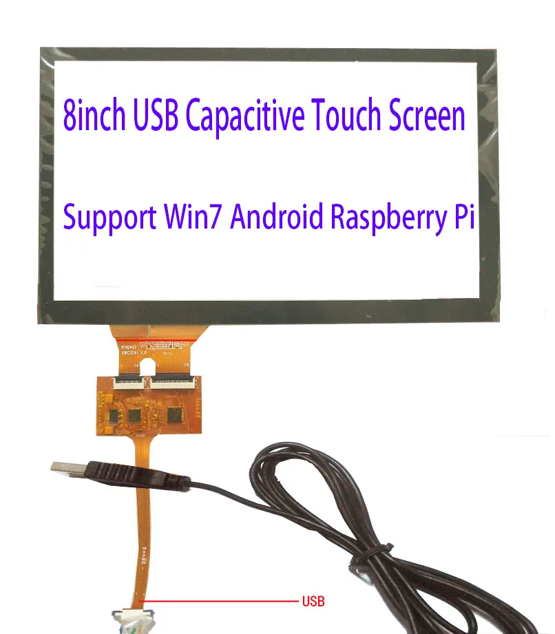 15,6 USB емкостный сенсорный экран 10 пальцев сенсорная поддержка Raspberry Pi Win7 8 10 ILI2511 - Цвет: 8inch usb touch