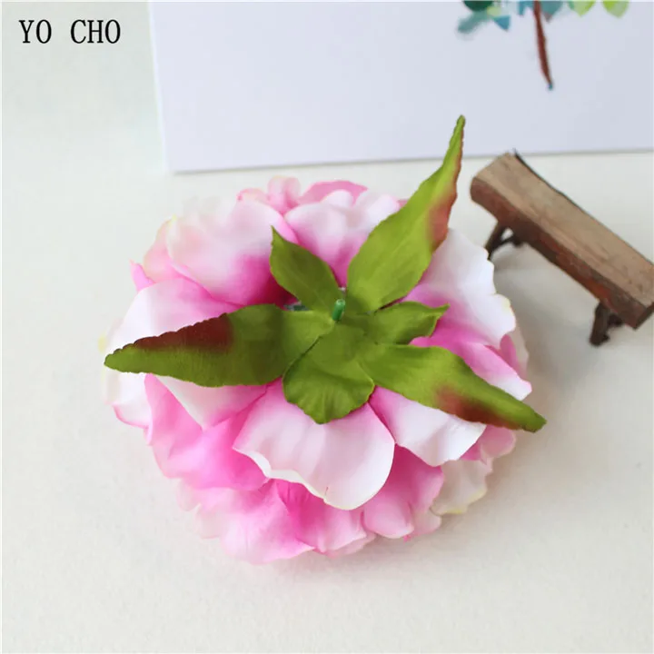 Artificial Peony Flower Head Silk Rose Wedding Wreaths White Pink Blue Fake Flowers Big Flower Heads (20)