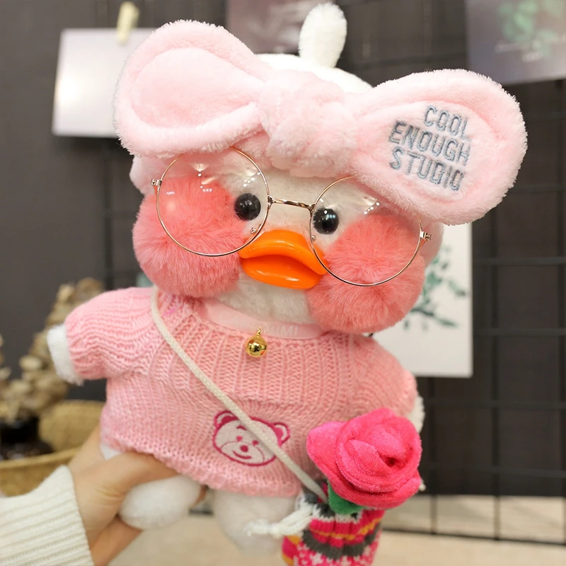 New Hot 30CM Kawaii LaLafanfan Cafe Duck Plush Toy Cartoon Animal Cute Doll Soft Hair Filled Children Dolls& stuffed Toys Gifts - Цвет: TOY169-14