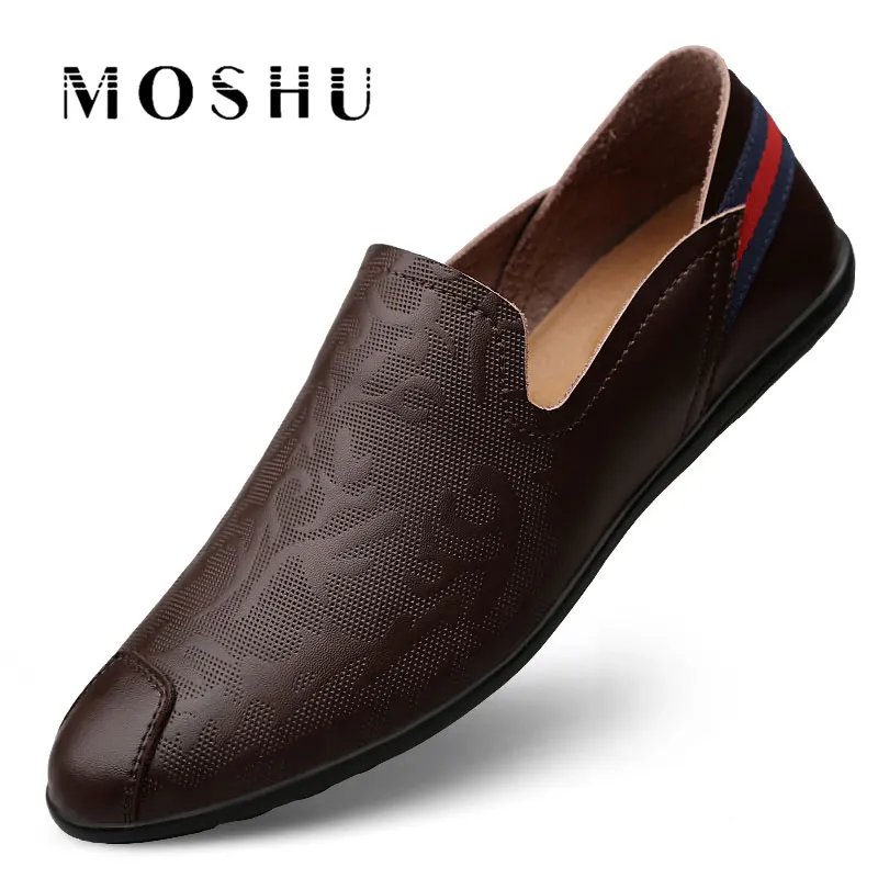 

Autumn Men Casual Shoes Slip On Outdoor Quality Split Leather Men Loafers Comfy Breathable Soft Male Fashion Driving Shoes