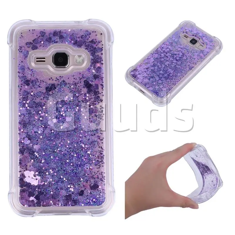 Dynamic Liquid Glitter Sand Quicksand Star TPU Case for Samsung Galaxy J1 2016 J120 - Purple