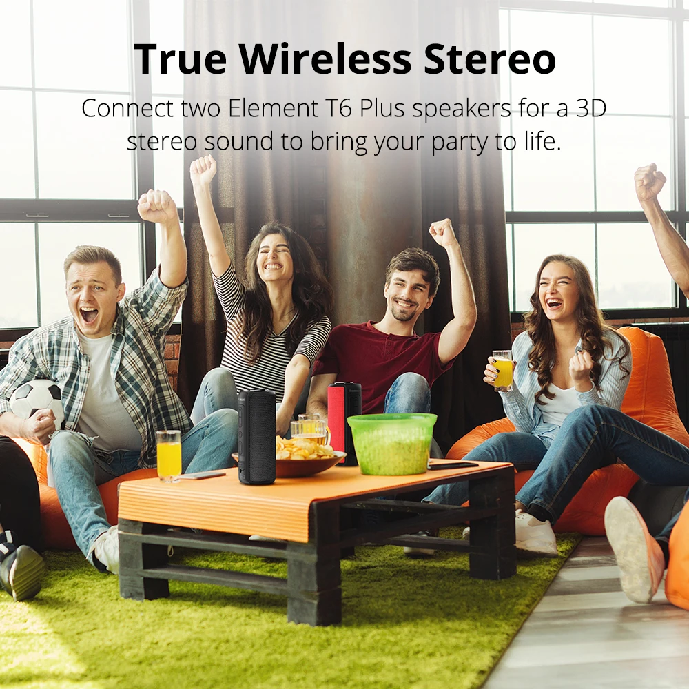  Tronsmart T6 Plus Bluetooth Speaker 40W Portable Speaker Deep Bass Soundbar with IPX6 Waterproof Po