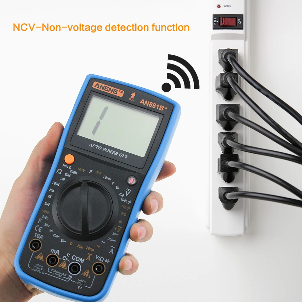 AN881B+ true rms digital multimeter tester transistor testers manual high precision digitals multimeter tester ac dc multi meter