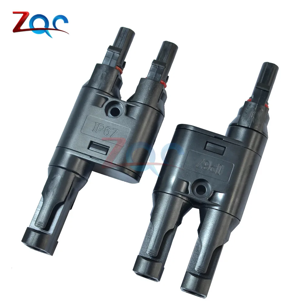

1Pair MC4 Adapter Y Branch T Branch 30A Female Male Connectors for Solar Panel