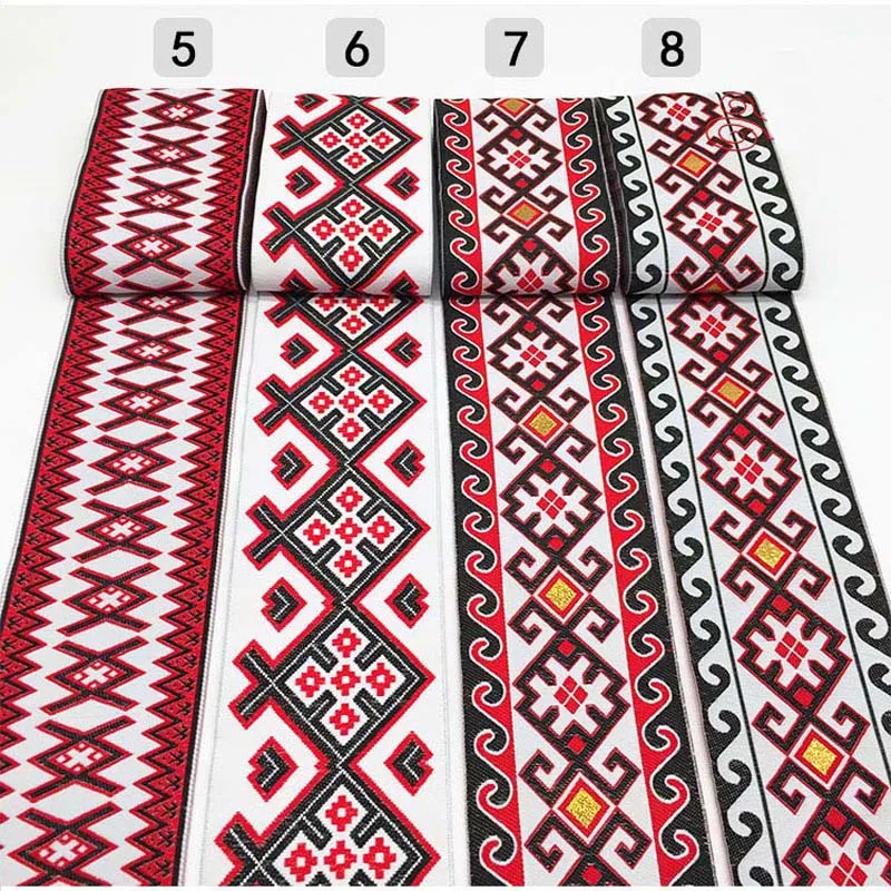

7M/Lot Embroidery Lace Ribbon Width 10CM Boho Lace Trim DIY Clothes Bag Accessories Embroidered Fabric for sewing Accessories