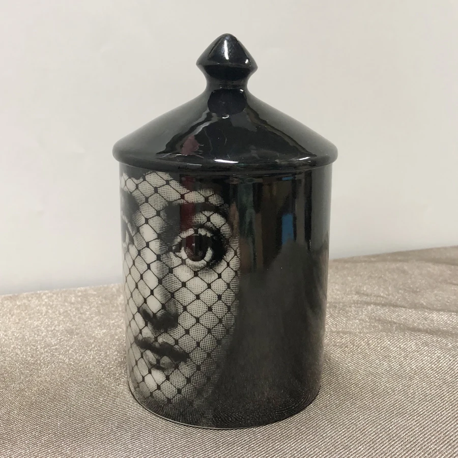 Винтажный подсвечник Fornasetti, подсвечник ручной работы, банка для свечей, ретро, Lina, для хранения лица, керамическая банка, украшение для дома, Ювелирное Украшение, 13 видов конструкций