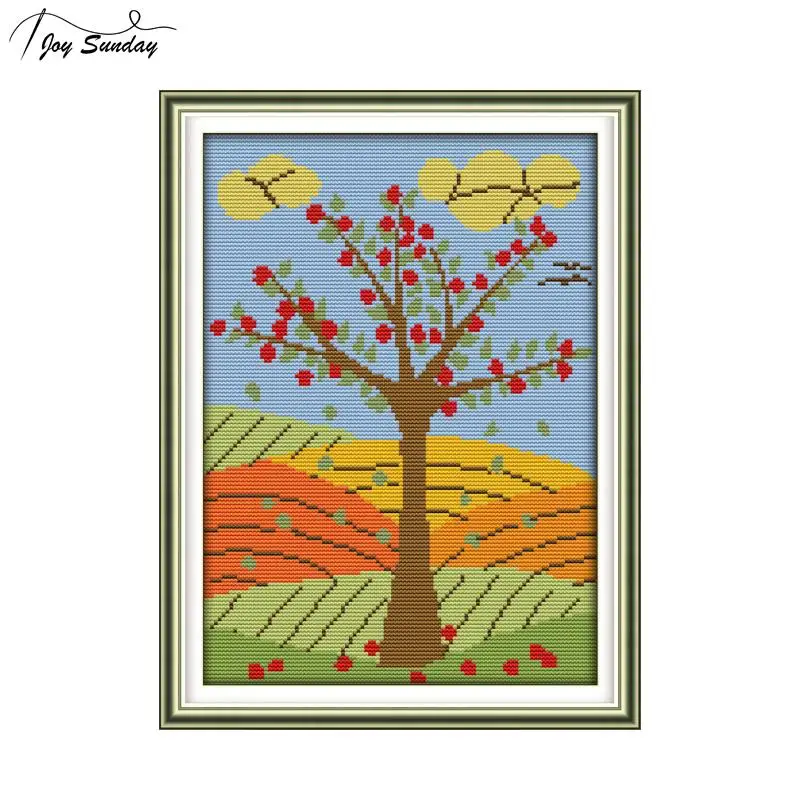 Joy Sunday The Four Seasons пейзаж Аида Ткань Вышивка крестиком для изготовления набор DMC DIY