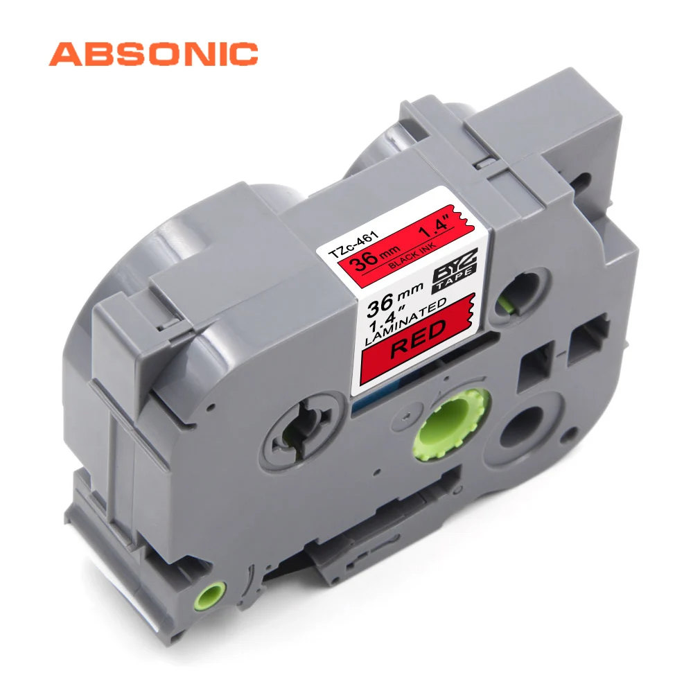 

Absonic 36mm TZe-461 TZe461 TZ-461 TZ461 Black on Red Tape Compatible for Brother Ptouch PT-9700PC PT-9800PCN PT-P900W PT-P950W