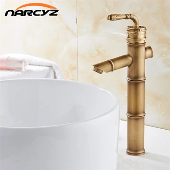 

Modern Design Bamboo Antique Brass Faucet Fshion Basin Faucets Bathroom Mixer Vintage Bathroom Sink Faucet XT937