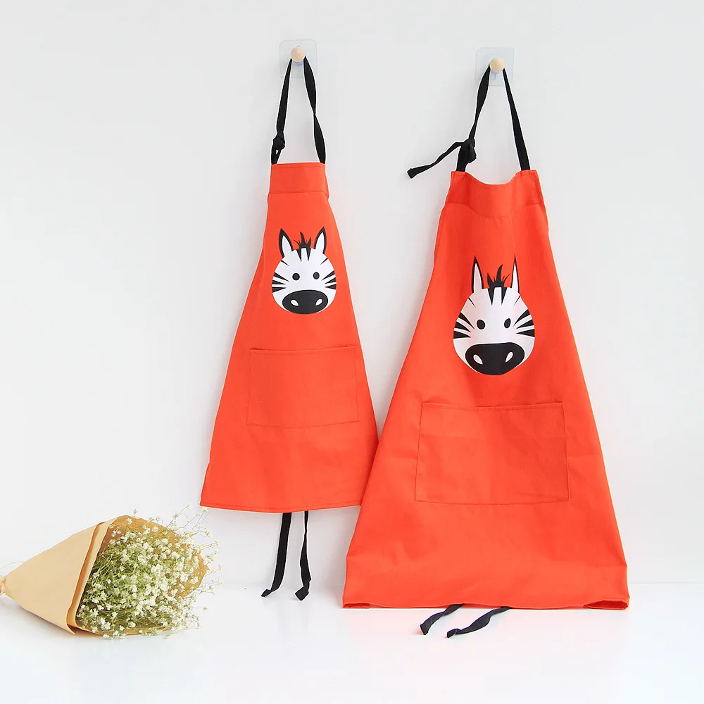  cute cartoon animal Parenting Apron cotton washing Kitchen baking pinafore kid draw antifouling bib - 32862041144