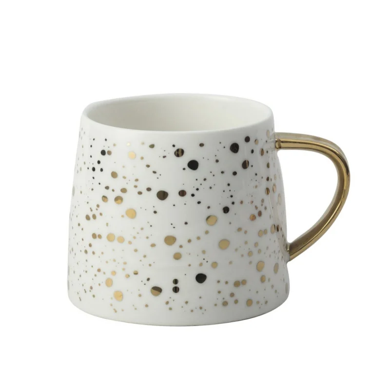 Творческий керамический кофе кружка для чая молока посуда для напитков звездное небо узор чайная чашка Модные Простые кружки простая чашка - Цвет: Белый