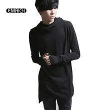 Neue männer mit kapuze t-shirt männer langarm t-shirts street fashion slim fit t-shirt punk gothic stage kleidung