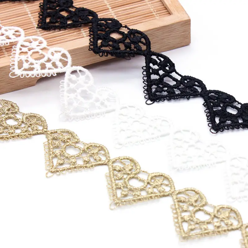 

Retro Lace Ribbon Curve Lace Fabric Embroidery Love Lace Wedding Craft DIY Curtain Clothes Accessories Home decor