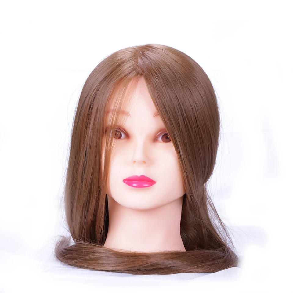 24"Mannequin Head Hair Silky Synthetic Maniqui Hairdressing Doll Heads