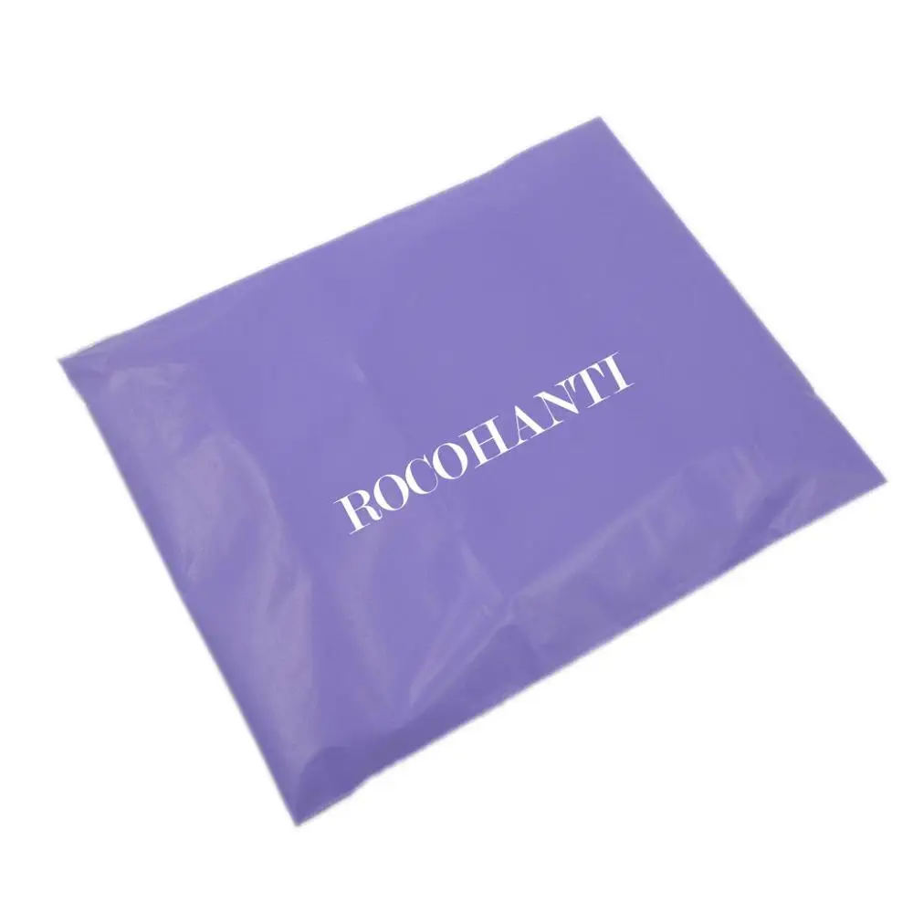 100x логотип печатных фиолетовый Пластик Доставка Конверты/рассылки поли Сумки для Костюмы, экспресс-почтой портфель упаковка сумка