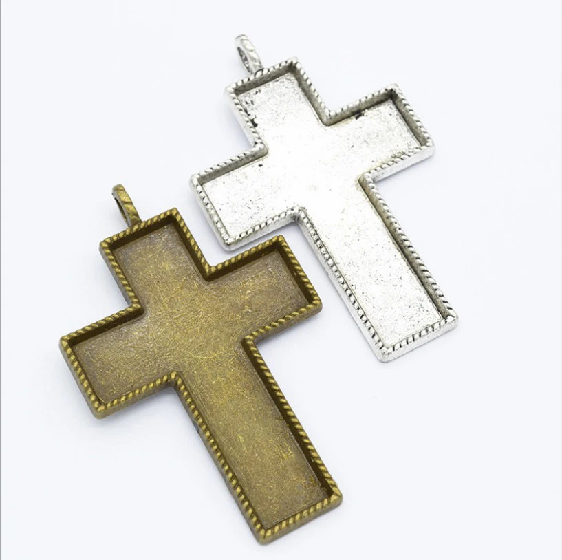 New 3pcs Multi Colors 85*55mm Necklace Pendant Setting large cross