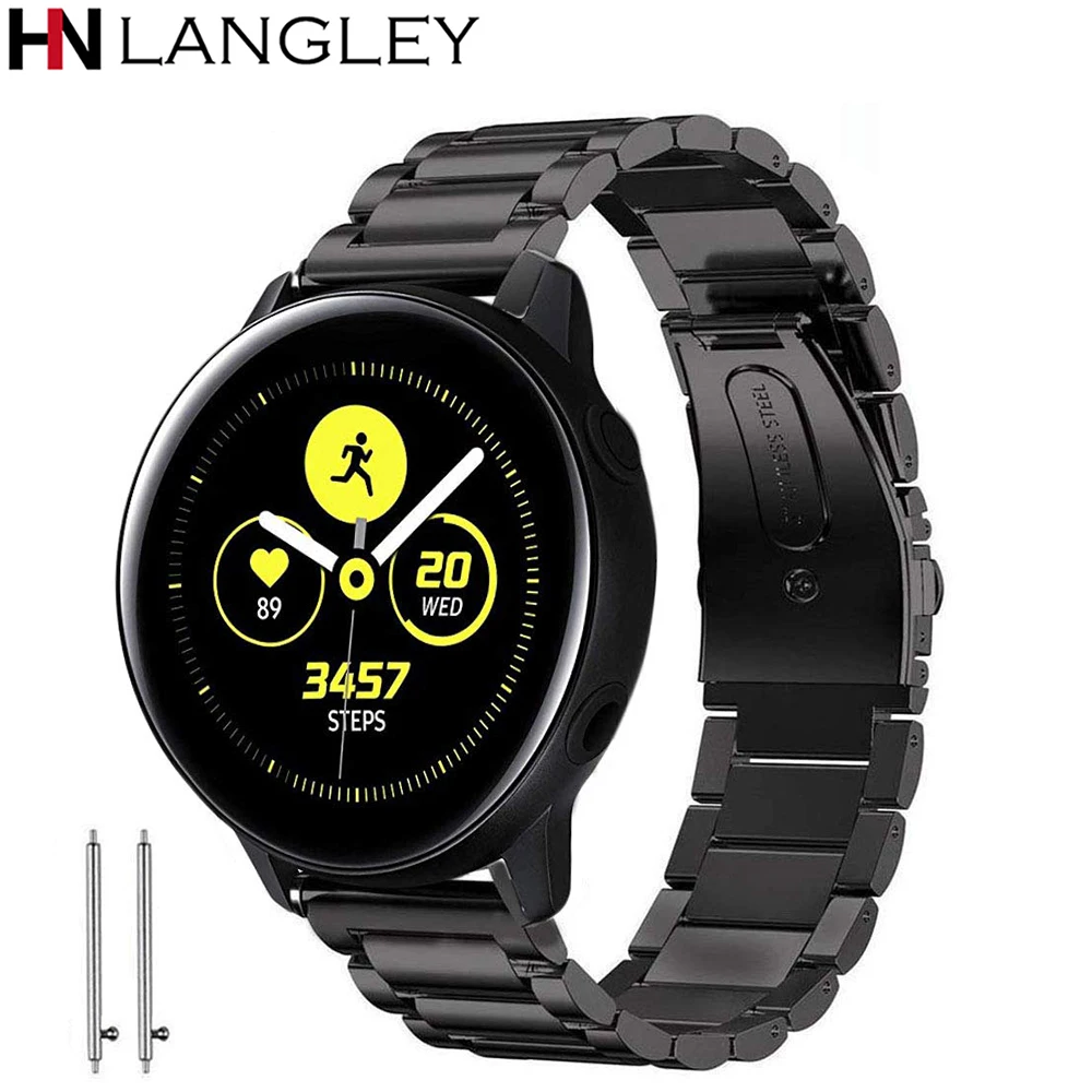 

Compatible For Samsung Galaxy Watch Active 40mm Bands,20mm Galaxy Watch Active Accessories Stainless Steel Metal SM-R500 Strap