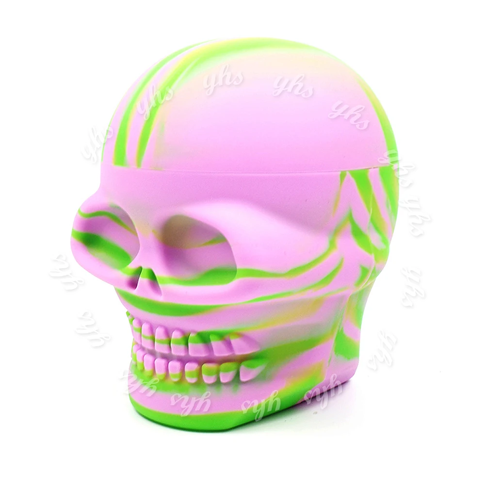 

Screw Top creative smooth 500ml skull silicone containers, silicone non stick silicone box skulls