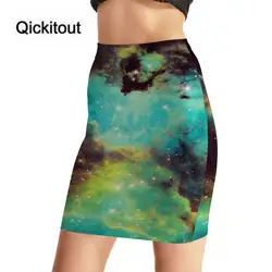 Qickitout Вышивка Крестом Пакет бедра юбка Мода 2016 года новое поступление Для женщин 3D принт Юбки для женщин пикантные Высокая Талия голубое