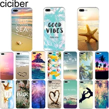 ciciber Summer Beach Landscape Asteroidea Pattern Design Soft Silicone Phone Cases Cover for Iphone 7 6 6S 8 Plus 5S SE X Fundas