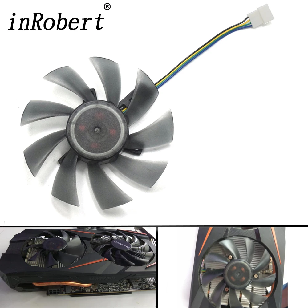 Кулер DIY 85 мм T129215SU 4 контактный кулер для Gigabyte GeForce GTX 1050 Ti 1070 RX 480 470 570 580 1060 G1 P106