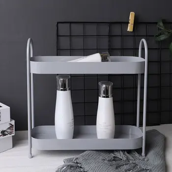 

Double shelf paper cupcake stands Cosmetic storage rack bathroom vanity rack