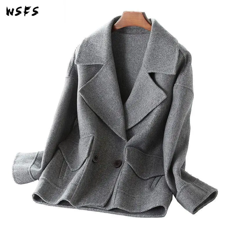 Gris Courte De Rabattu Rayé Manteaux Dames Invierno Abrigo Femmes Picture Mouton Pardessus Élégant Mujer see Manteau Bureau Picture Blanc See Laine D'hiver 4wqEAE