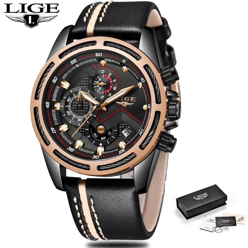 

Relogio Masculino New Men Watches Top Brand Luxury Chronograph Fashion Sport Watch Male Leather Military Waterproof Quartz Clock