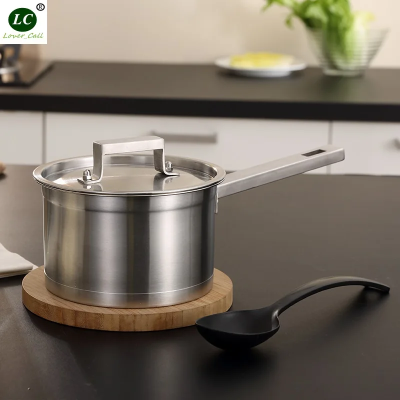 

Casserole Stainless Steel Saucepan Cooking Pan Milk Pot Kitench Utensil Cookware Pot Inox 1.5L /2L